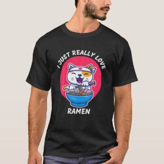 Camiseta Love Ramen Japonês Noodles Kawaii Anime Gifts
