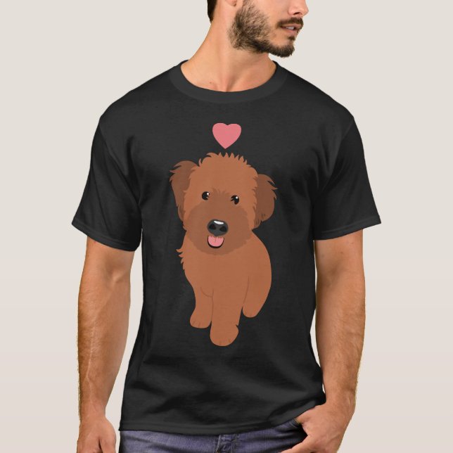 Camiseta Love Red Whoodle Wheaten Terrier Poodle Mix Puppy (Frente)