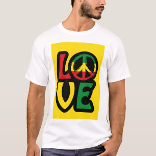Camiseta Love reggae music peace symbol reggae t shirt