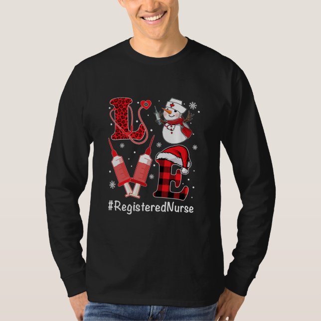 Camiseta Love Registse Nurse Life Snowman Seringa (Frente)