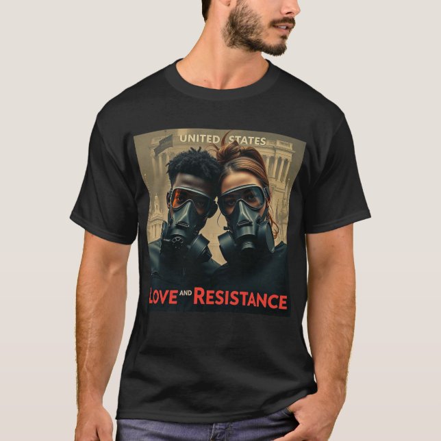 Camiseta LOVE & RESISTANCE Modern American Graphic (Frente)