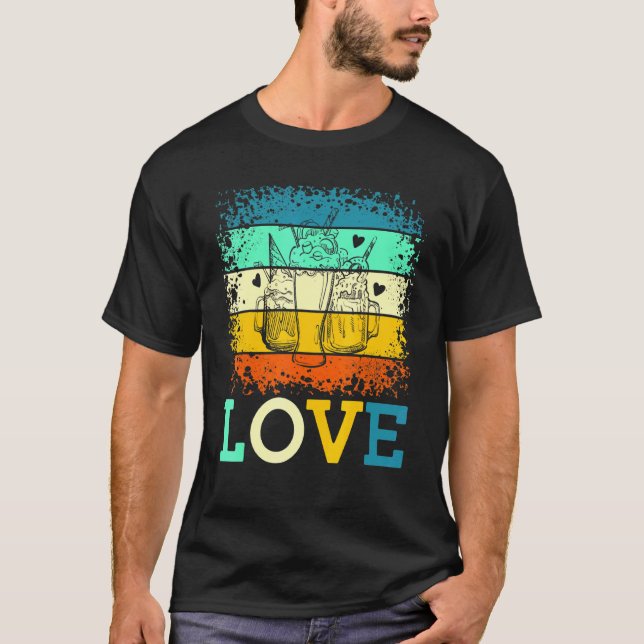 Camiseta Love Retro Milkshake Chocolate Dessert Sweet Tooth (Frente)