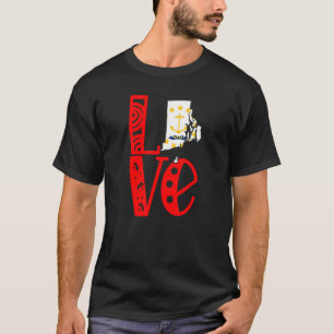 Camiseta Love Rhode Island in Block Letters