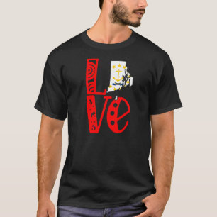 Camiseta Love Rhode Island in Block Letters