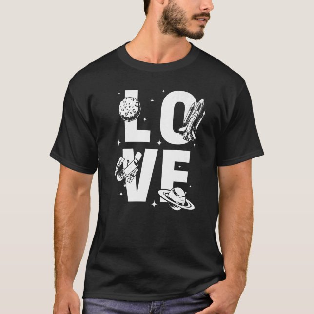 Camiseta Love Rocket Scientist Space Astronauta Space Ship (Frente)