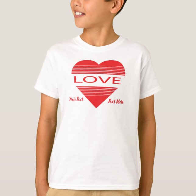 Camiseta Love & Romance Concept Design with Heart Elements (Frente)