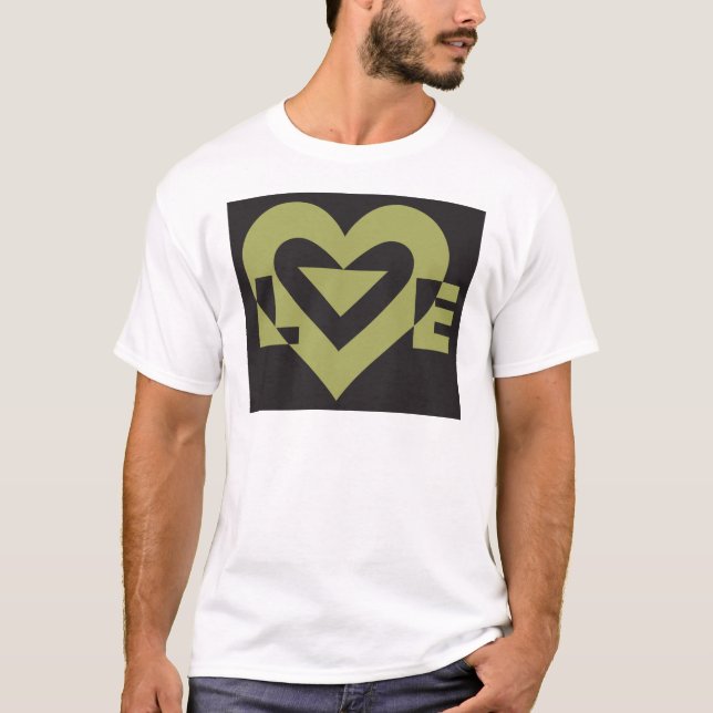 Camiseta Love Sage Green em preto (Frente)