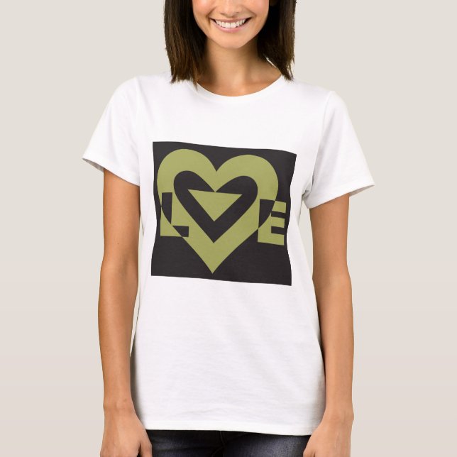 Camiseta Love Sage Green em preto (Frente)