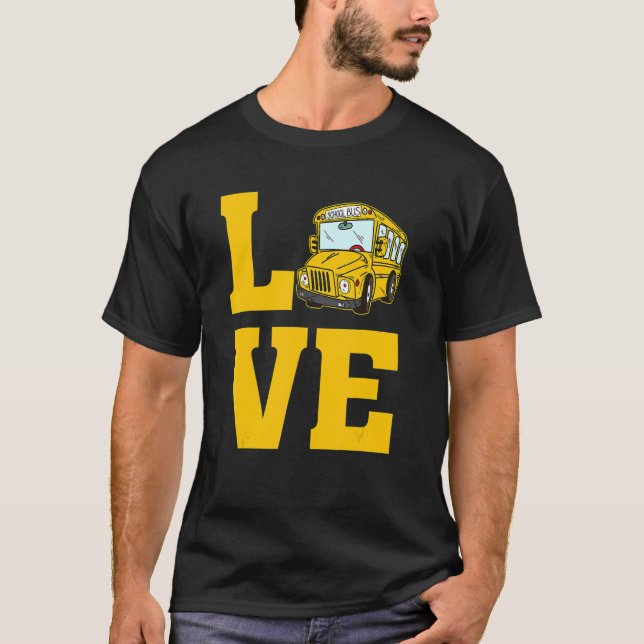 Camiseta Love School Bus Driver Kids For Busdriver Apprecia (Frente)