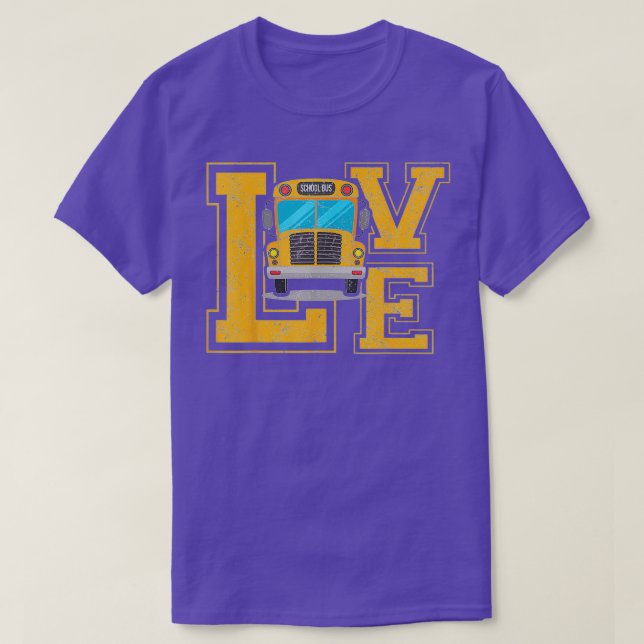 Camiseta Love School Bus Driver presentes engraçados para H (Frente do Design)