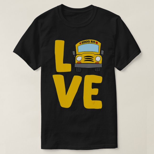 Camiseta Love School Bus Driver Schoolbus Busdriver  (Frente do Design)
