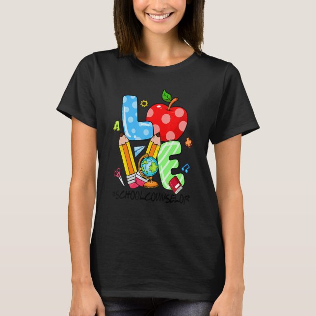 Camiseta Love School Counselor Teacher Appreciation Counsel (Frente)
