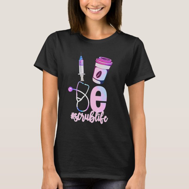Camiseta Love Scrub Life Stethoscope Nursing Nurses Day (Frente)