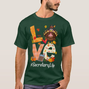 Camiseta Love Secretary Funny Turkey Pumpkin Leopard Thanks