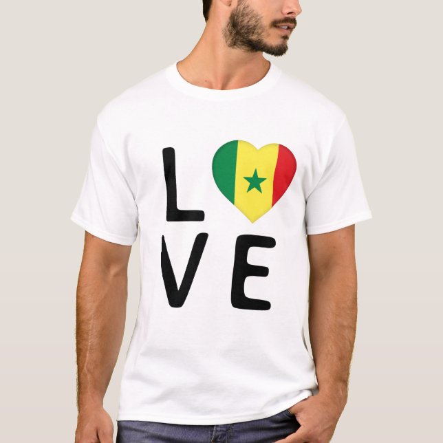 Camiseta Love - Senegal Flag (Frente)