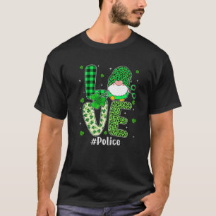 Camiseta LOVE Shamrock Leopard Xadrez St PattyDay Police G