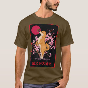 Camiseta Love Shiba Inu Japonês Sakura Chersom Fluxo