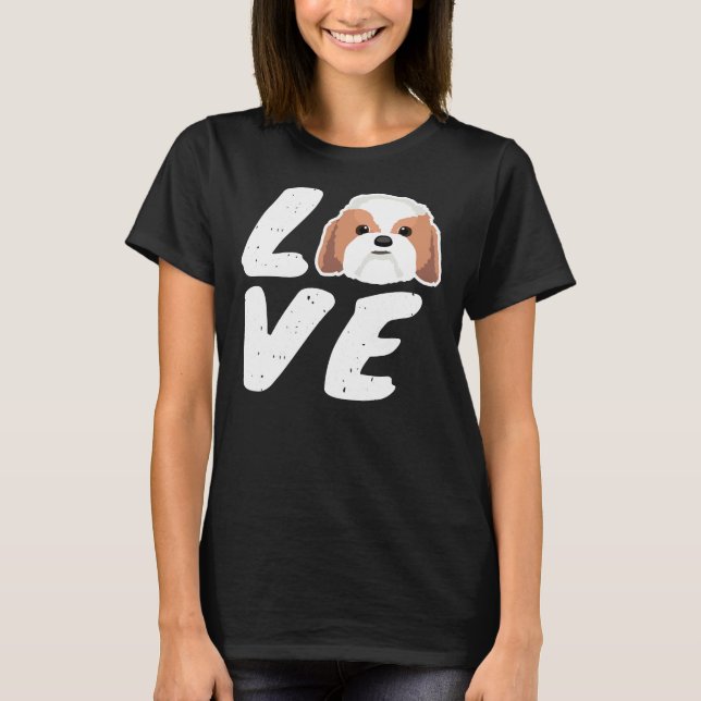 Camiseta Love Shih Tzu Dog (Frente)