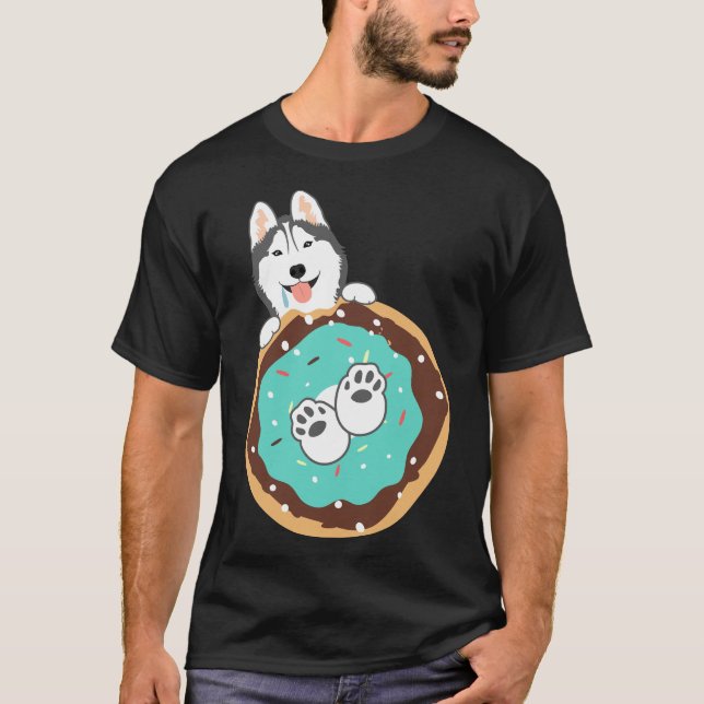 Camiseta Love Siberian Husky Dog And Rosquinha (Frente)