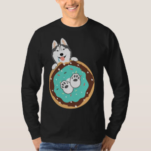 Camiseta Love Siberian Husky Dog And Rosquinha