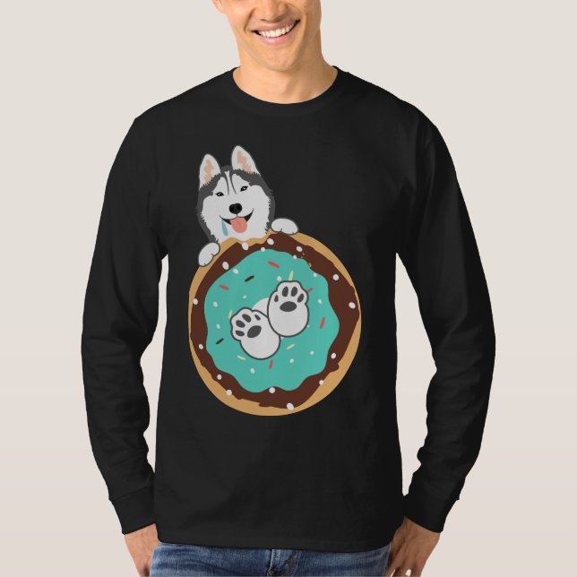 Camiseta Love Siberian Husky Dog And Rosquinha (Frente)