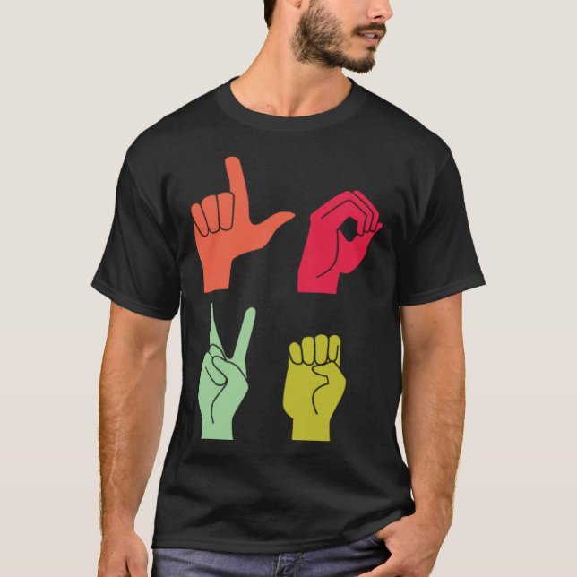 Camiseta Love Sign ASL Deaf Pride (Frente)