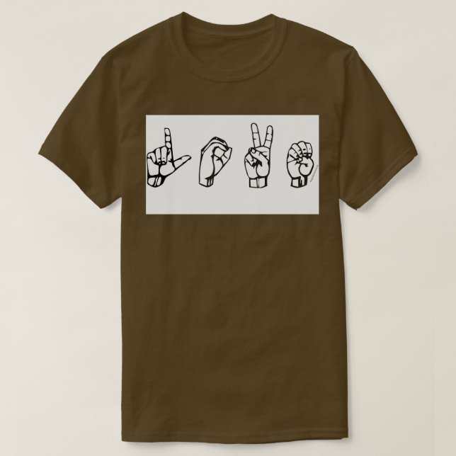Camiseta LOVE Sign Language 7 (Frente do Design)