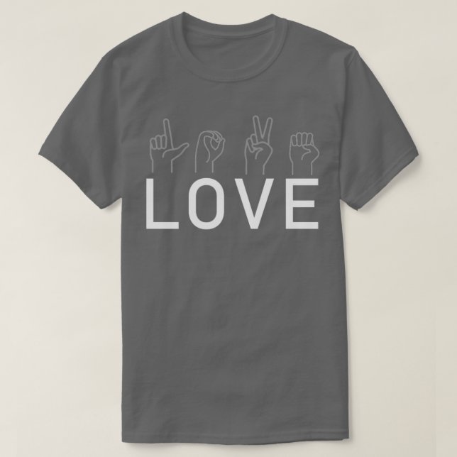 Camiseta LOVE signs language (Frente do Design)