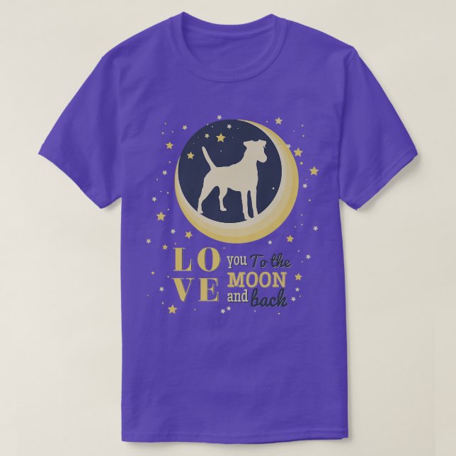 Camiseta Love Smooth Fo Terrier Dog To The Moon (Frente do Design)