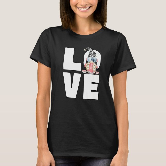 Camiseta Love Snowboarding For Women Retro Winter Sports Gn (Frente)