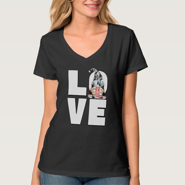 Camiseta Love Snowboarding For Women Retro Winter Sports Gn (Frente)