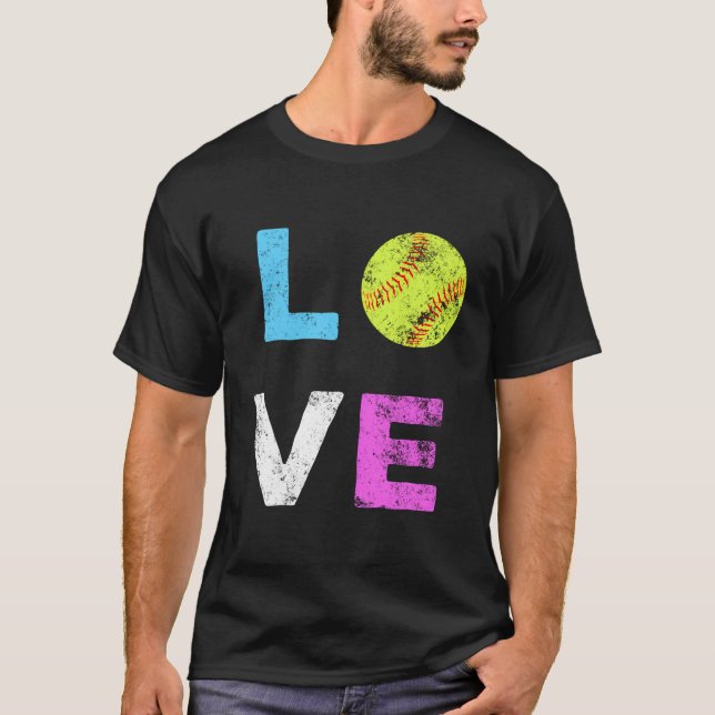 Camiseta Love Softball American Team Fan Gift (Frente)