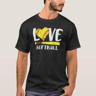 Camiseta Love Softball Graphic Saying Tee For Teen Girls An