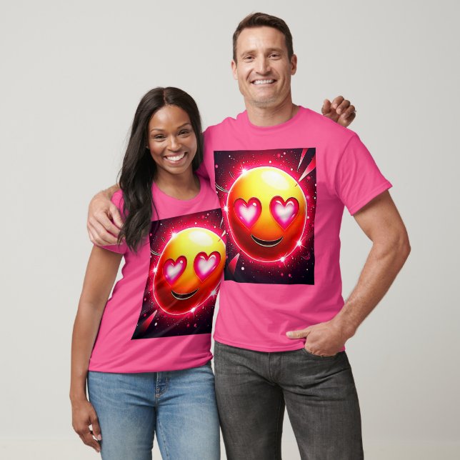 Camiseta Love Sparkle Emoji Hearts (Unissex)