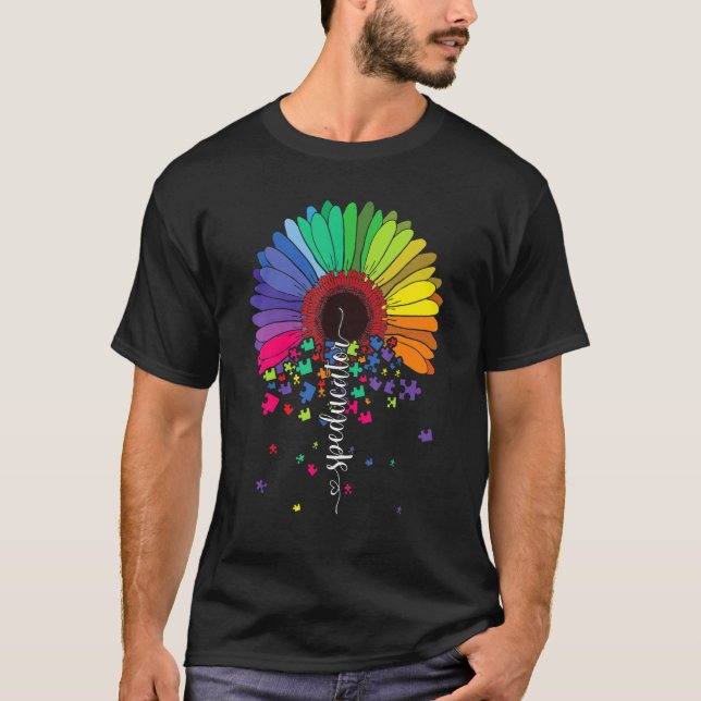 Camiseta Love Sped Teacher Autism Awareness Valentines Day  (Frente)