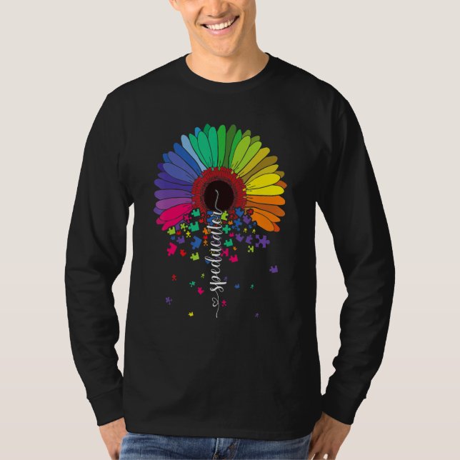 Camiseta Love Sped Teacher Autism Awareness Valentines Day  (Frente)