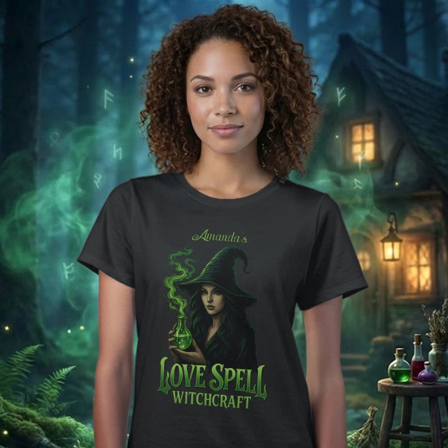 Camiseta Love Spell Witchcraft Personalized Gothic Witch (Criador carregado)