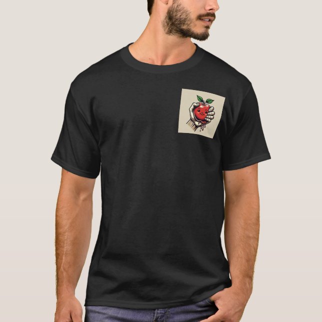 Camiseta Love Squeeze: Red Apple Tattoo Graphic (Frente)