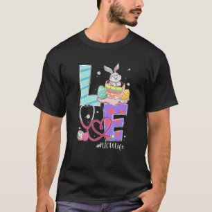 Camiseta LOVE Stethoscope Enfermeira NICU Enfermeira Coelhi
