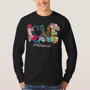 Camiseta LOVE Stethoscope Escrub Phlebotomist Enfermeira Ea