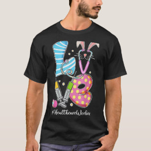 Camiseta Love Stethoscope Healthcare Worker Bunny Nurs Eas