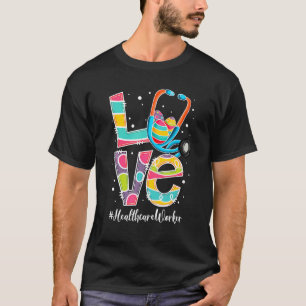 Camiseta Love Stethoscope Healthcare Worker Bunny Nurs Eas