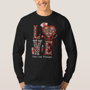 Camiseta Love Stethoscope Heart Leopard Nurse Case Manger F