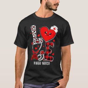 Camiseta Love Stethoscope Heart NICU Nurse Dia de os namora