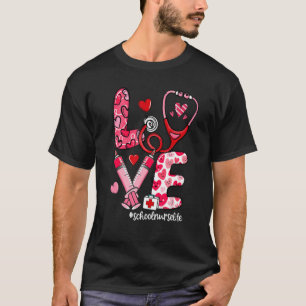 Camiseta LOVE Stethoscope Syinge School Enfermeira Life Val