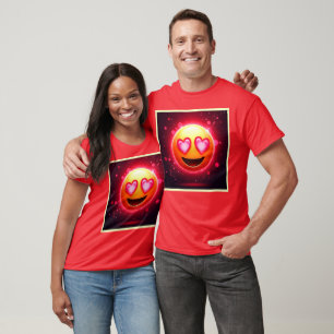 Camiseta Love Struck Emoji Hearts Glow