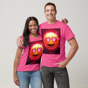 Camiseta Love Struck Emoji Hearts Glow