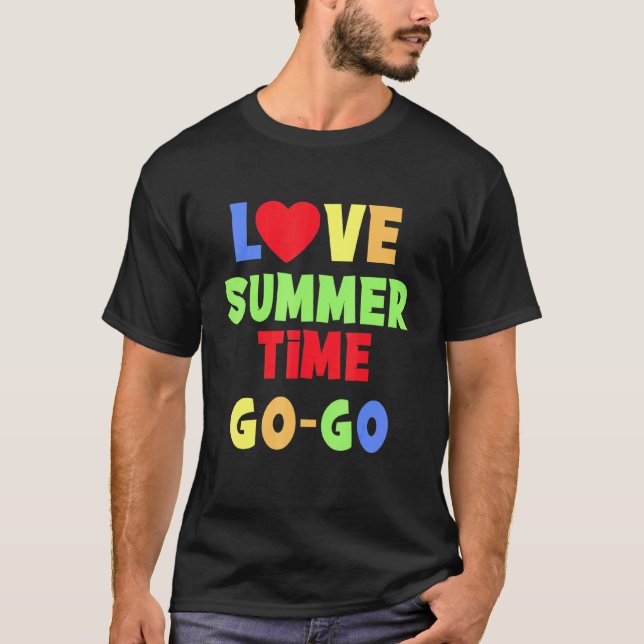 Camiseta Love Summer Time Go - Go Graphic Design de texto (Frente)