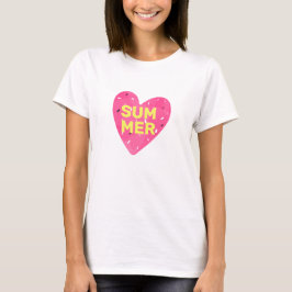 Camiseta Love Summer Watermelon Heart Pink