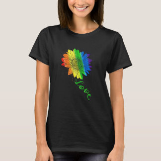 Camiseta Love Sunflower Floral Lgbtq Rainbow Flag Orgulho g